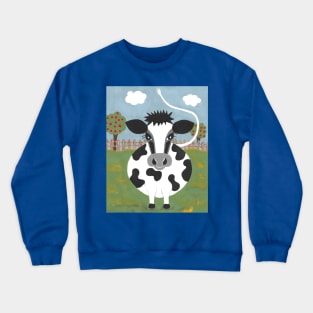 FUNNY Cow Lover Acrylic Painting Crewneck Sweatshirt